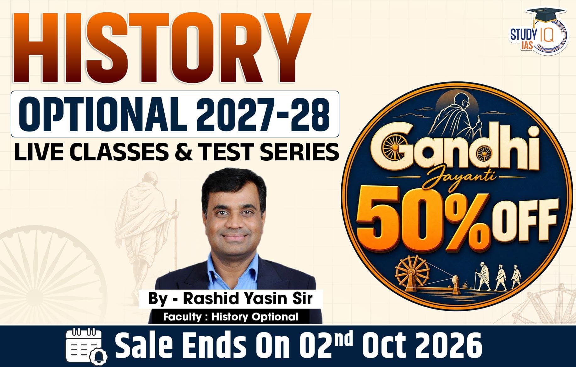 UPSC IAS (Mains) History Optional Live 2027-28 (Comprehensive) September Batch By Rashid Yasin