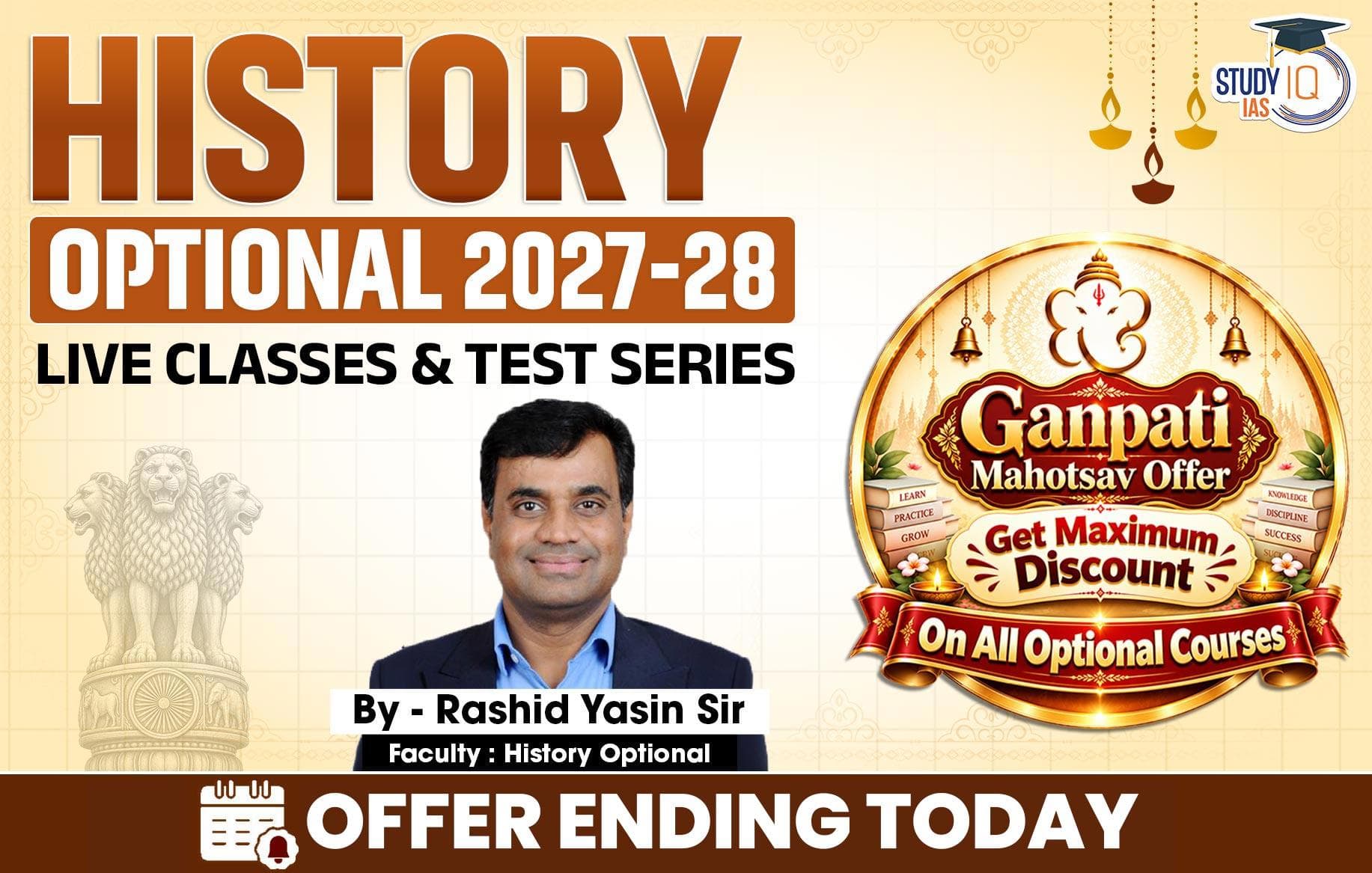 UPSC IAS (Mains) History Optional Live 2027-28 (Comprehensive) September Batch By Rashid Yasin
