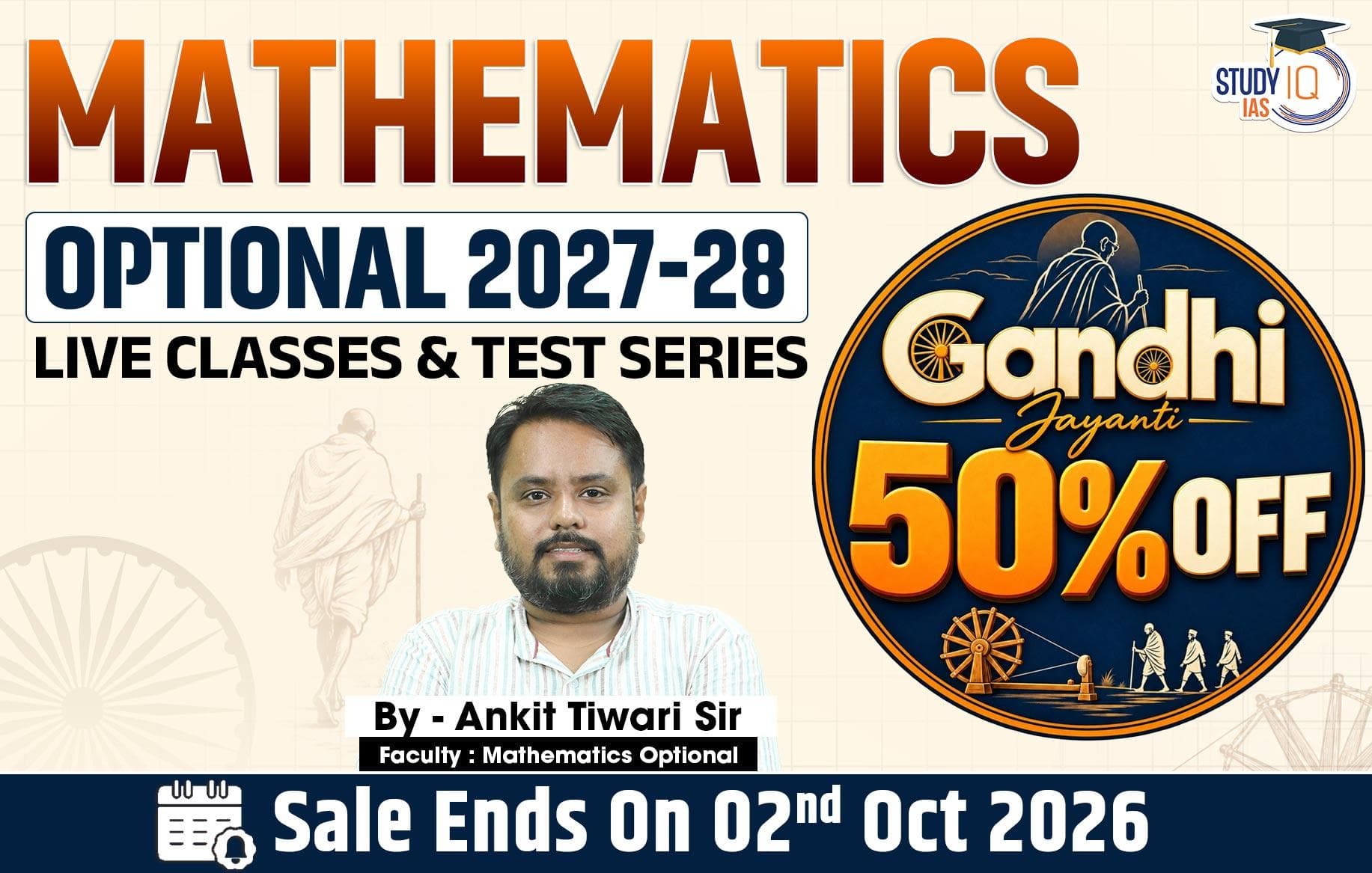 UPSC IAS (Mains) Mathematics Optional Live 2027-28 (Comprehensive) September Batch By Ankit Tiwari