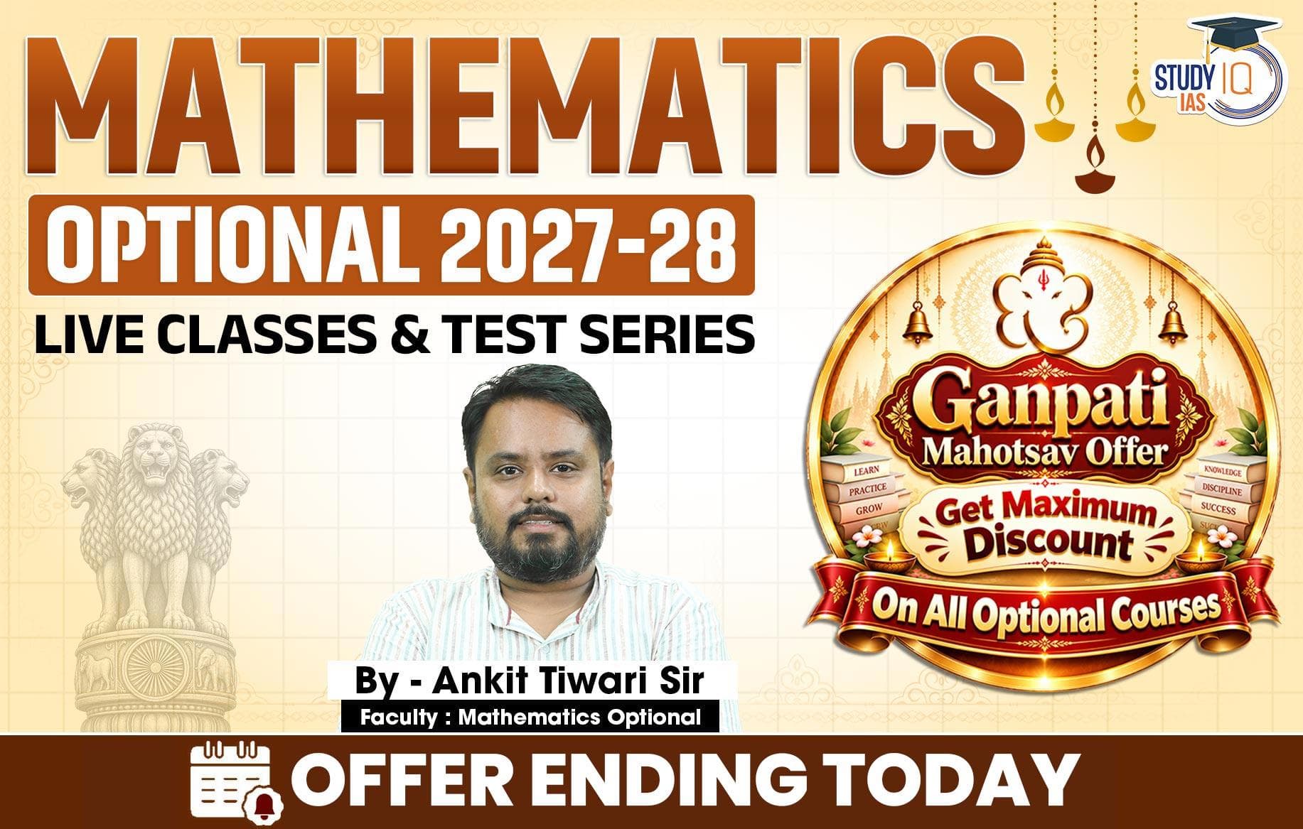 UPSC IAS (Mains) Mathematics Optional Live 2027-28 (Comprehensive) September Batch By Ankit Tiwari