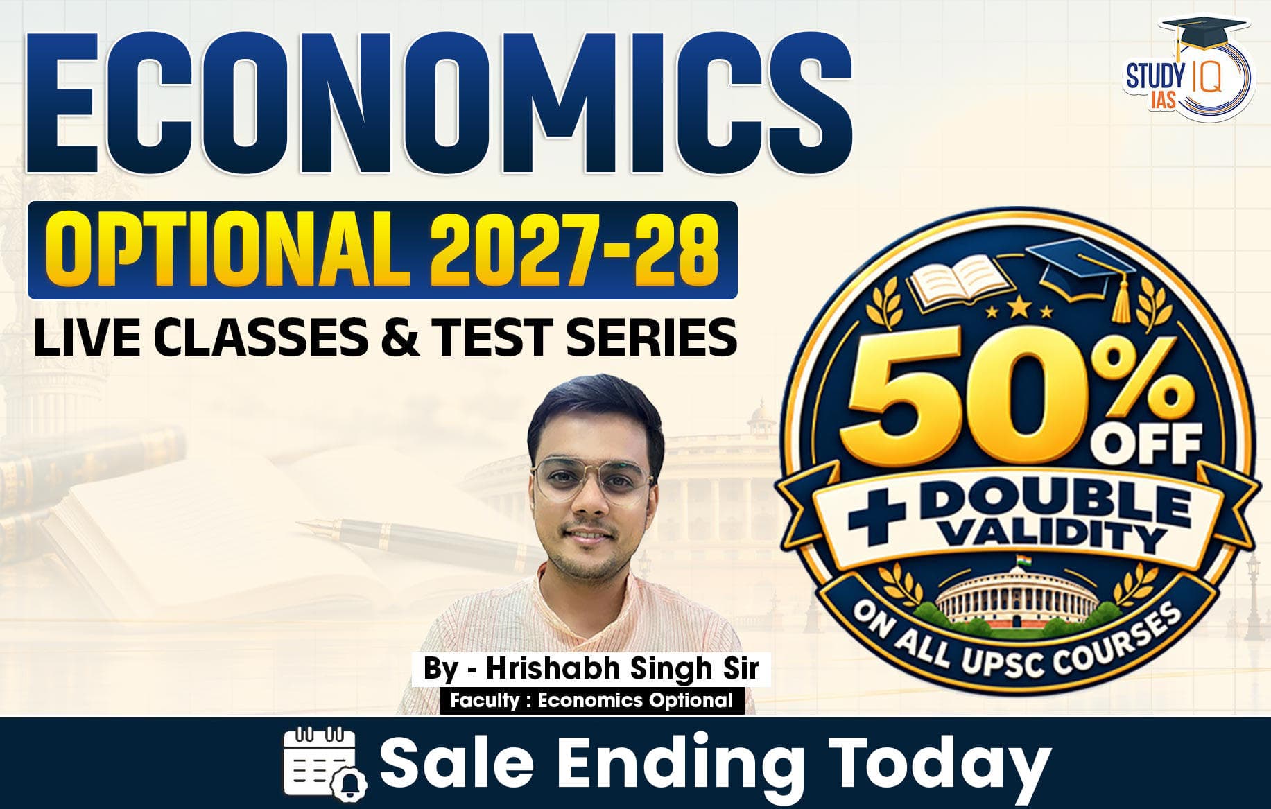 UPSC IAS (Mains) Economics Optional Live 2027-28 (Comprehensive) September Batch By Hrishabh Singh (Standard)