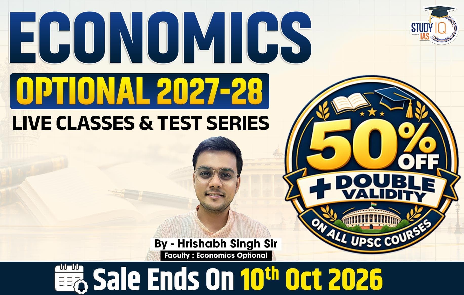 UPSC IAS (Mains) Economics Optional Live 2027-28 (Comprehensive) September Batch By Hrishabh Singh