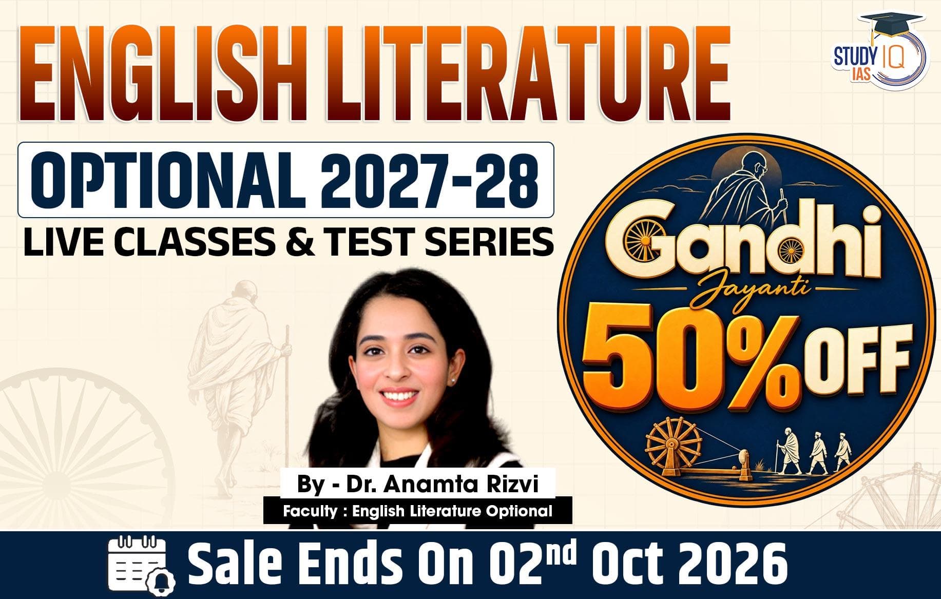 UPSC IAS (Mains) English Literature Optional Live 2027-28 (Comprehensive) September Batch By Dr. Anamta Rizvi