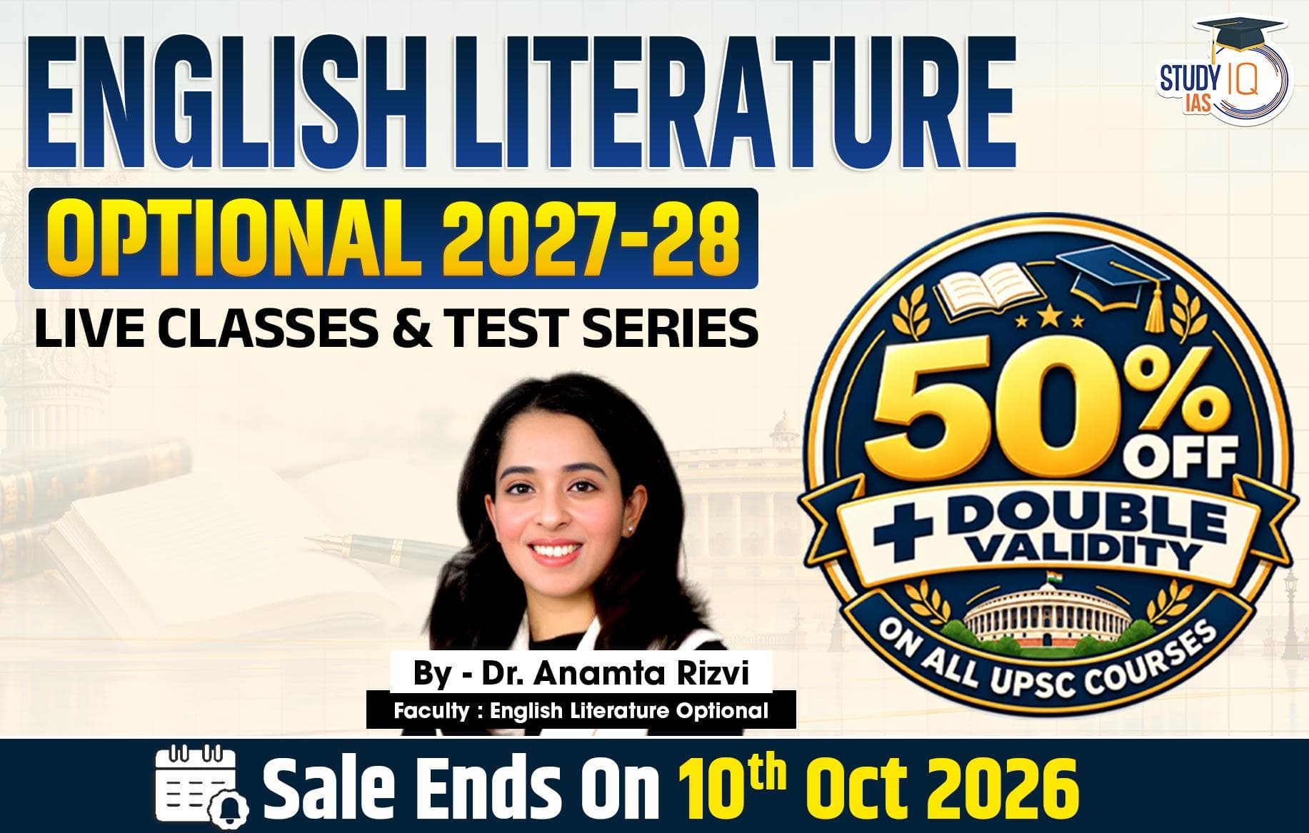 UPSC IAS (Mains) English Literature Optional Live 2027-28 (Comprehensive) September Batch By Dr. Anamta Rizvi