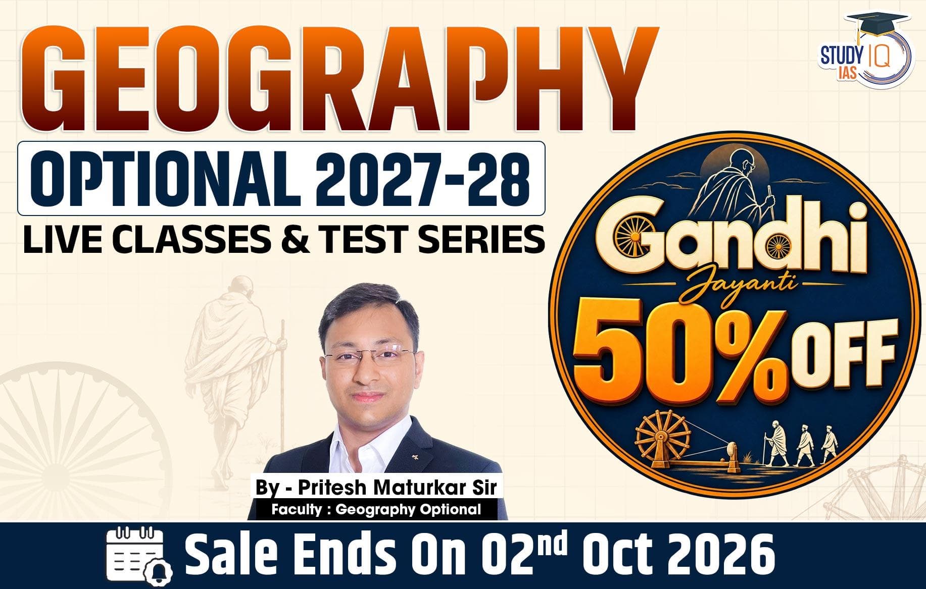 UPSC IAS (Mains) Geography Optional Live 2027-28 (Comprehensive) September Batch By Pritesh Maturkar 