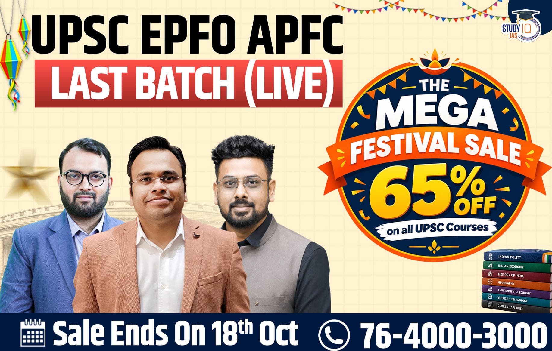 UPSC EPFO APFC LIVE Last Batch