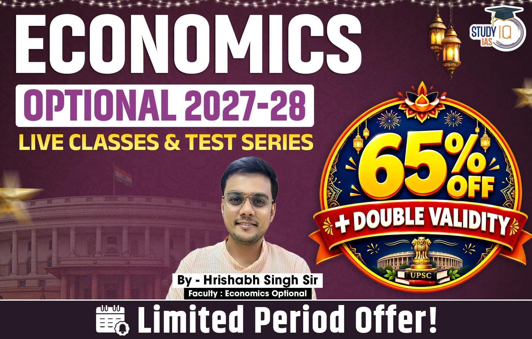 UPSC IAS (Mains) Economics Optional Live 2027-28 (Comprehensive) October Batch By Hrishabh Singh