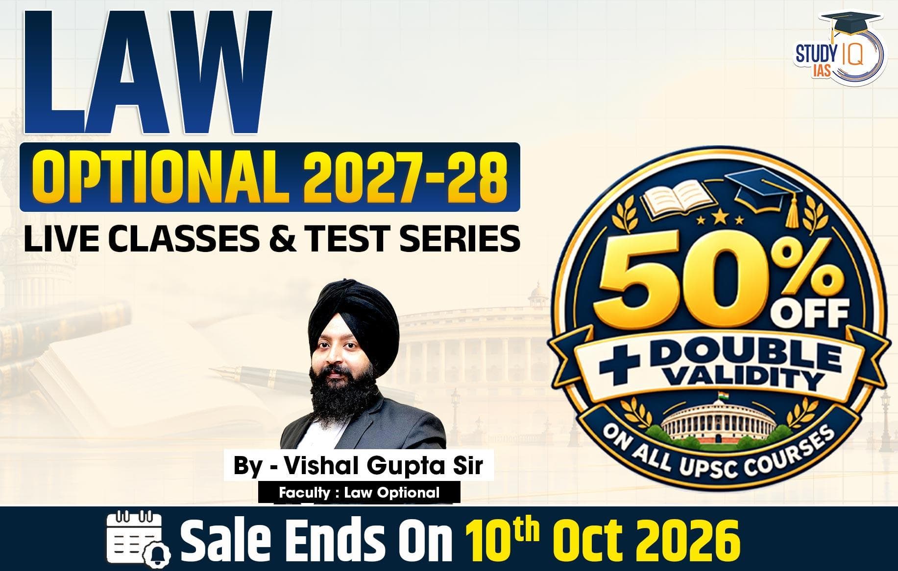UPSC IAS (Mains) Law Optional Live 2027-28 October Batch By Vishal Gupta