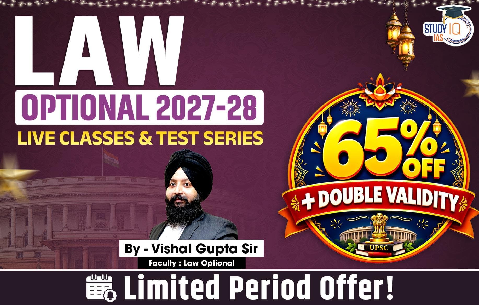 UPSC IAS (Mains) Law Optional Live 2027-28 October Batch By Vishal Gupta