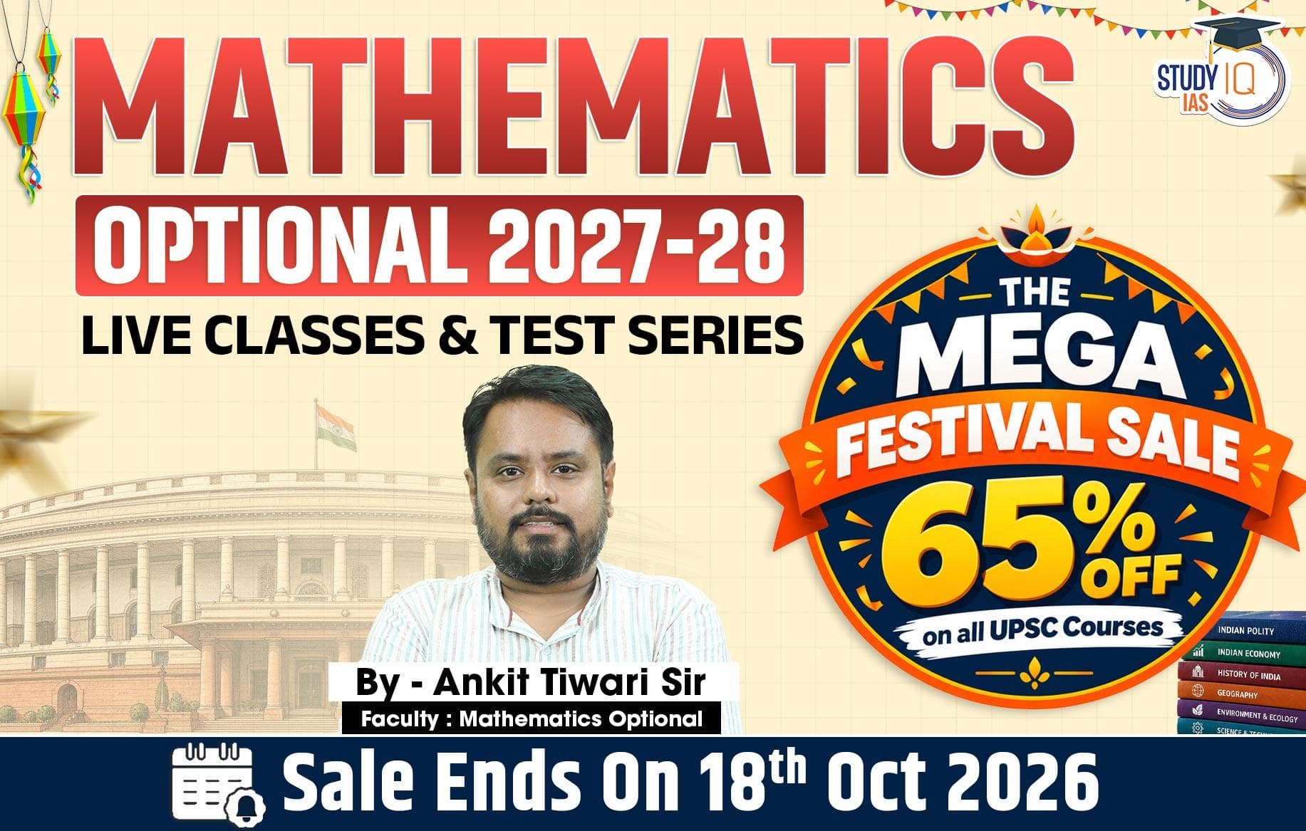 UPSC IAS (Mains) Mathematics Optional Live 2027-28 (Comprehensive) October Batch By Ankit Tiwari