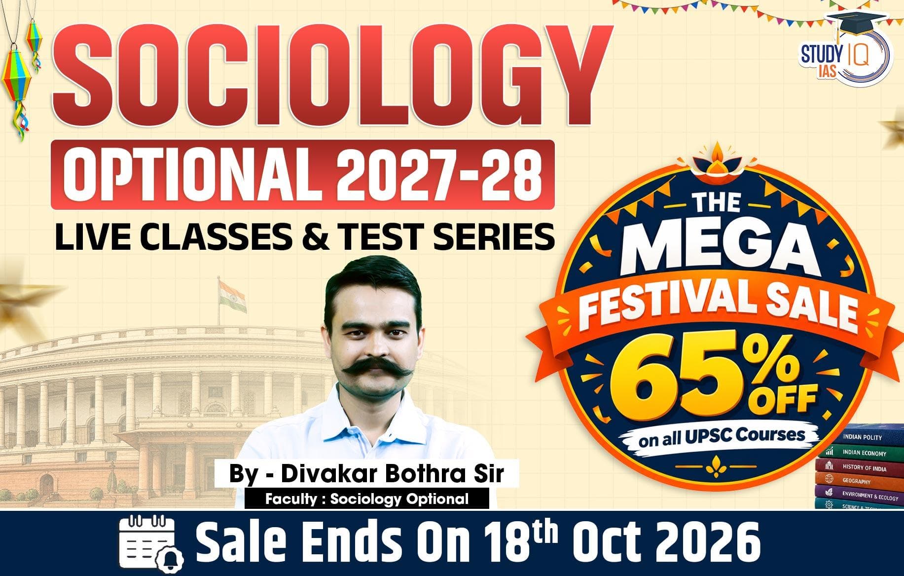 UPSC IAS (Mains) Sociology Optional Live 2027-28 (Comprehensive) October Batch By Divakar Bothra