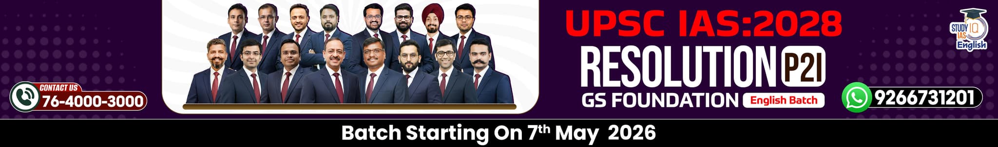 UPSC IAS Live GS P2I Foundation 2028 Resolution May English Batch