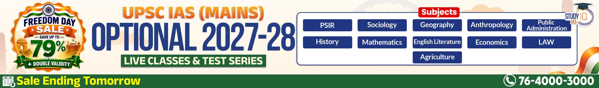 UPSC IAS (Mains) PSIR Optional Live 2027-28 (Comprehensive) August Batch By Shashank Tyagi