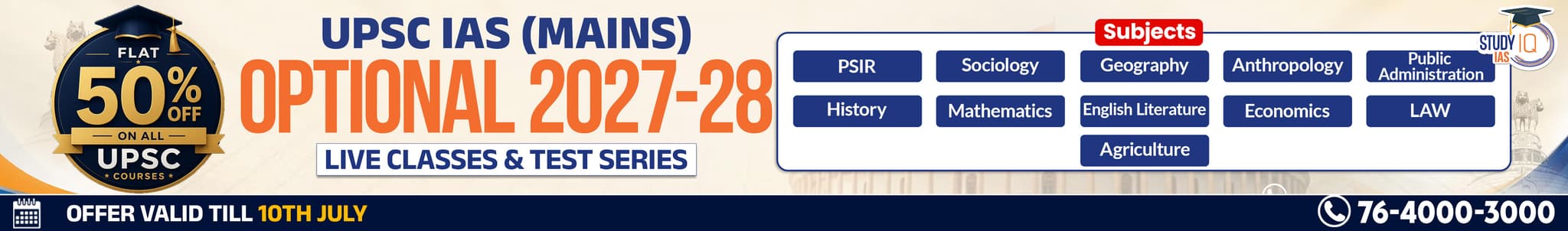 UPSC IAS (Mains) PSIR Optional Live 2027-28 (Comprehensive) July Batch By Shashank Tyagi