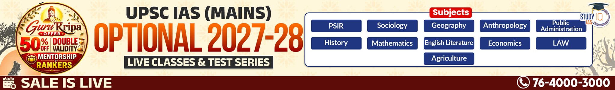 UPSC IAS (Mains) PSIR Optional Live 2027-28 (Comprehensive) July Batch 2 By Shashank Tyagi