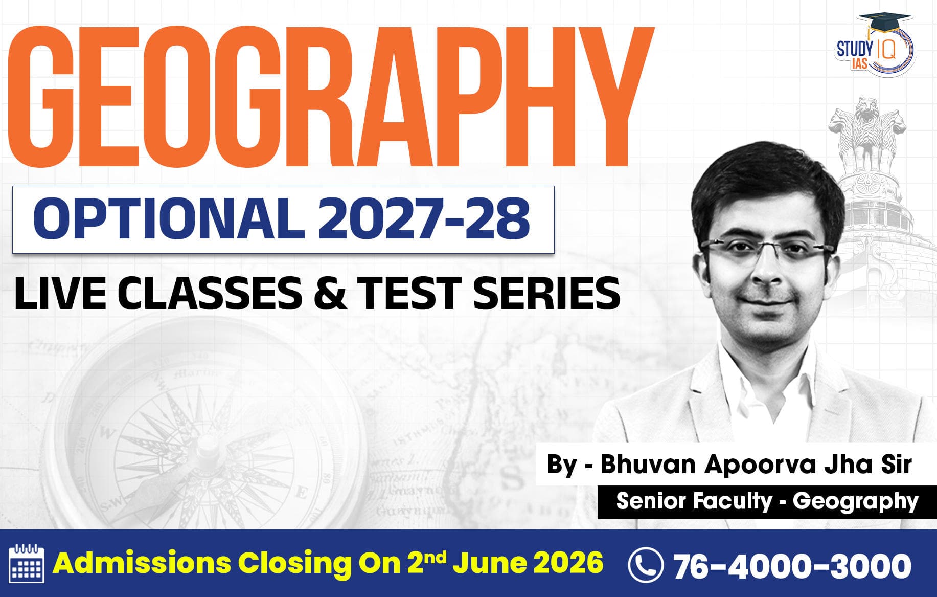 UPSC IAS (Mains) Geography Optional Live 2027-28 (Comprehensive) May Batch 2 By Bhuvan Jha