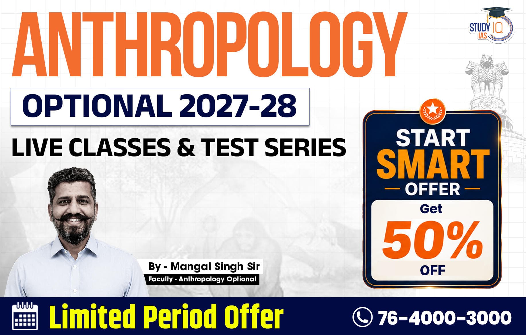 UPSC IAS (Mains) Anthropology Optional Live 2027-28 (Comprehensive) May Batch 2 By Mangal Singh