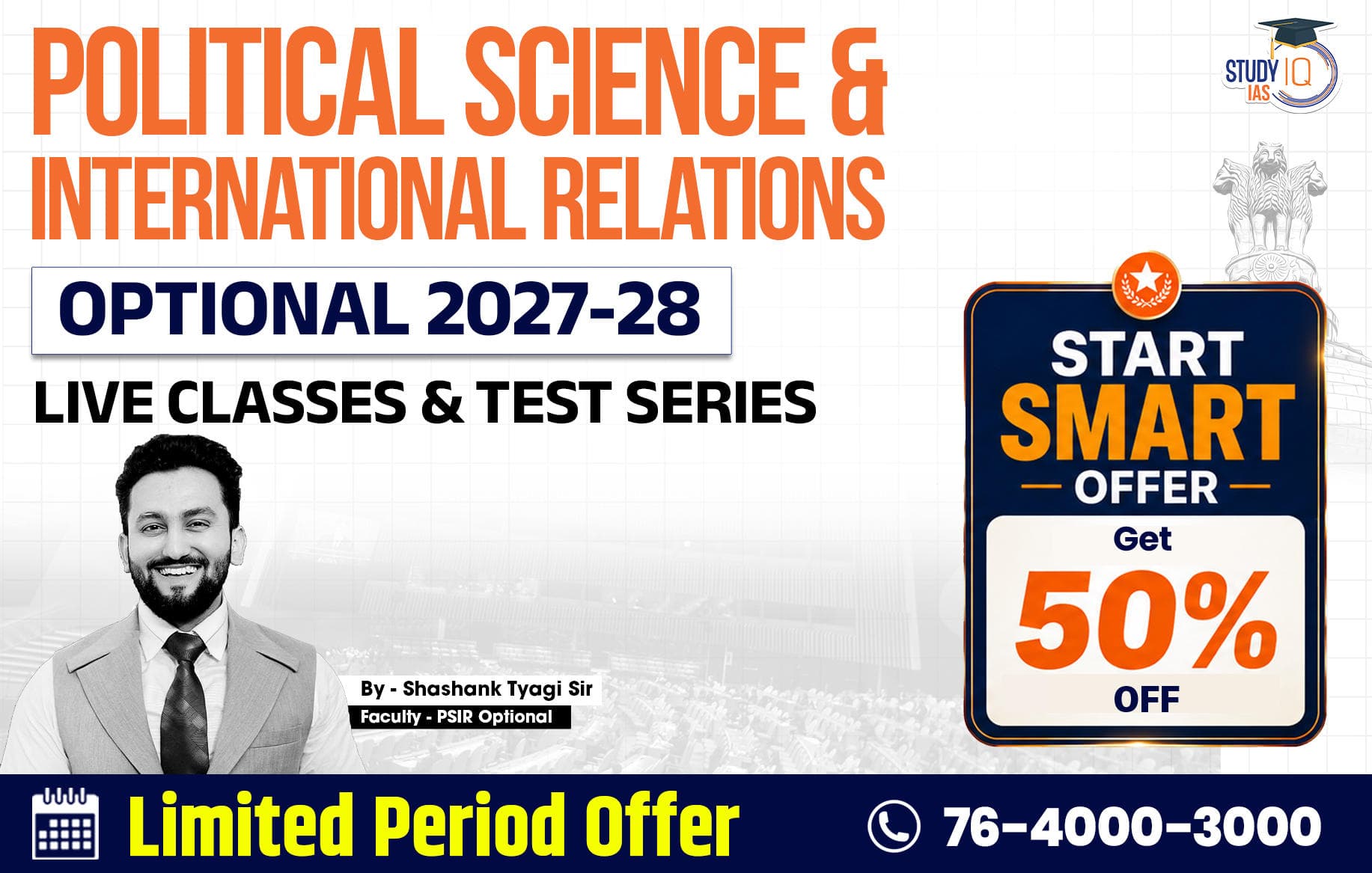 UPSC IAS (Mains) PSIR Optional Live 2027-28 (Comprehensive) June Batch By Shashank Tyagi