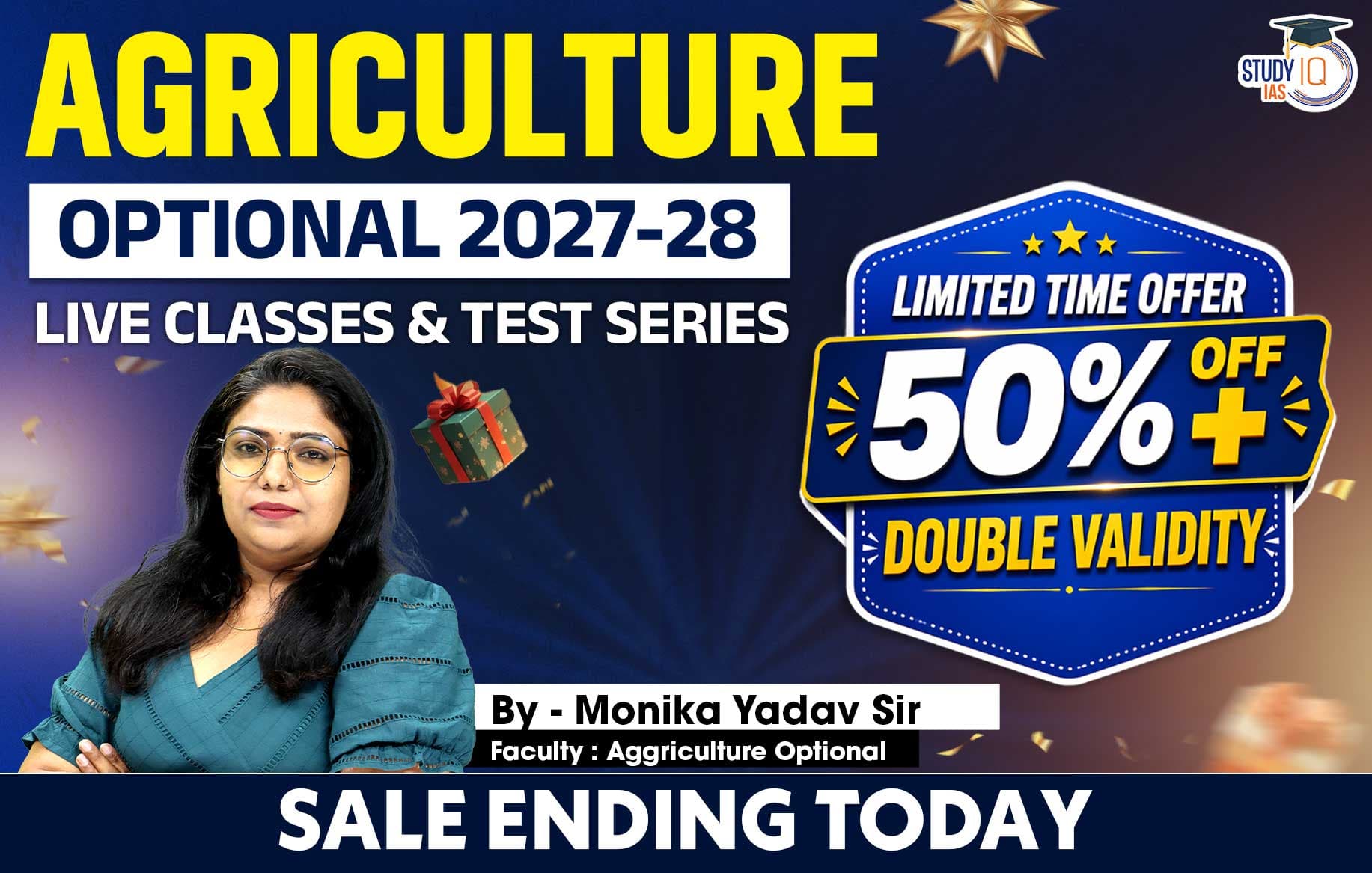 UPSC IAS (Mains) Agriculture Optional Live 2027-28 (Comprehensive) June Batch By Monika Yadav