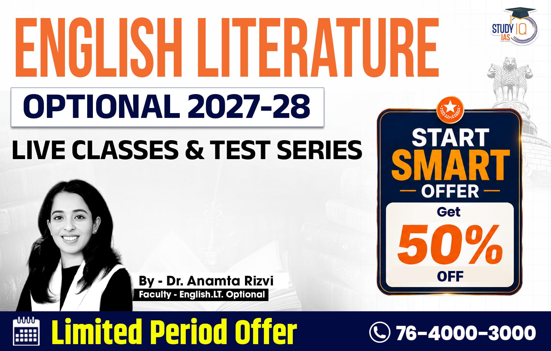 UPSC IAS (Mains) English Literature Optional Live 2027-28 (Comprehensive) June Batch By Dr. Anamta Rizvi