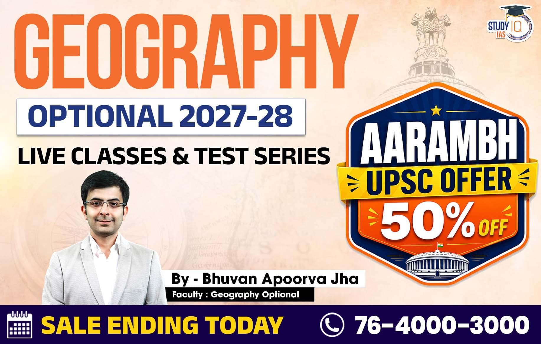 UPSC IAS (Mains) Geography Optional Live 2027-28 (Comprehensive) June Batch By Bhuvan Jha