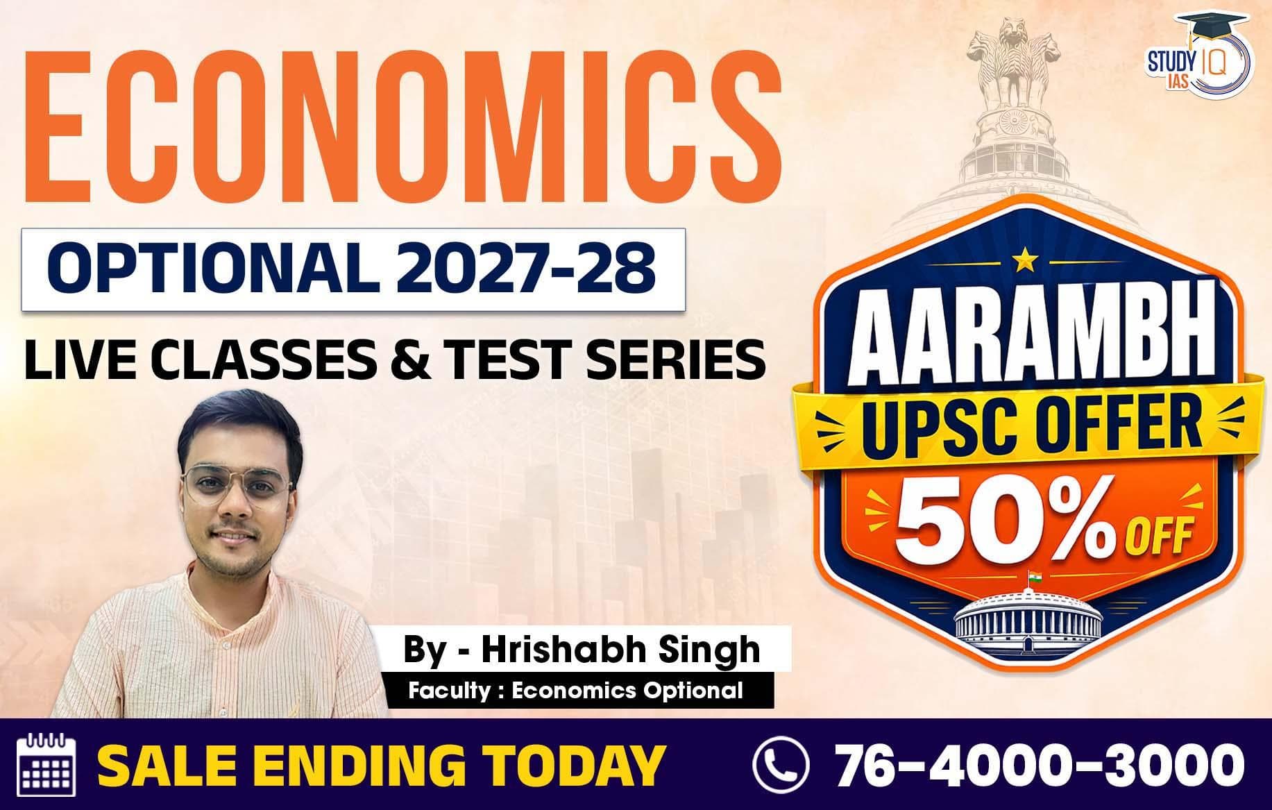 UPSC IAS (Mains) Economics Optional Live 2027-28 (Comprehensive) June Batch By Hrishabh Singh