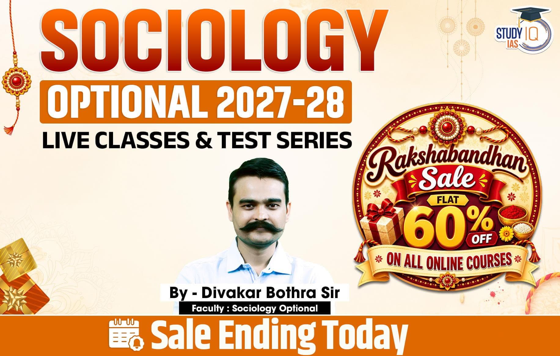 UPSC IAS (Mains) Sociology Optional Live 2027-28 (Comprehensive) July Batch By Divakar Bothra