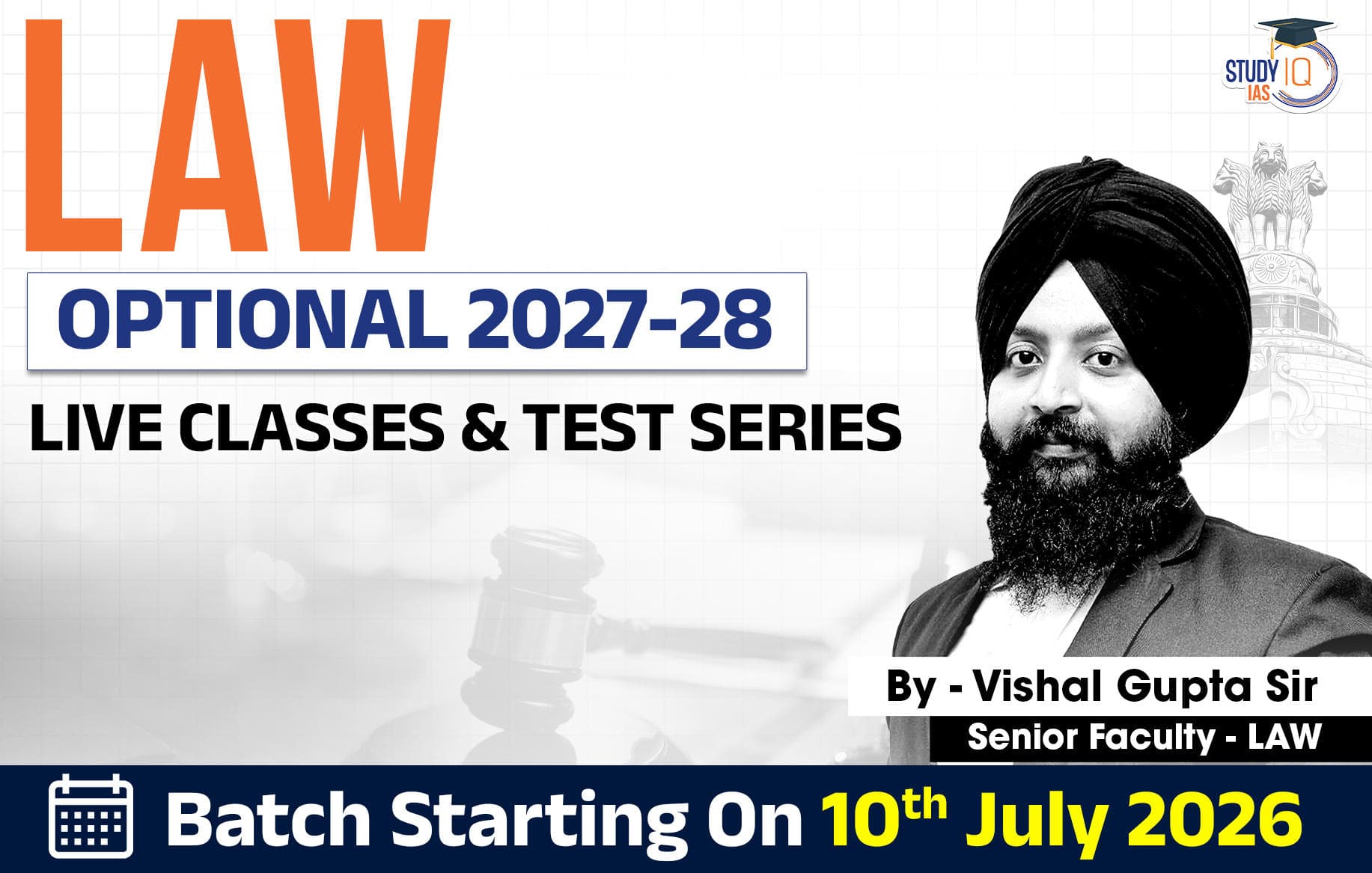 UPSC IAS (Mains) Law Optional Live 2027-28 July Batch By Vishal Gupta
