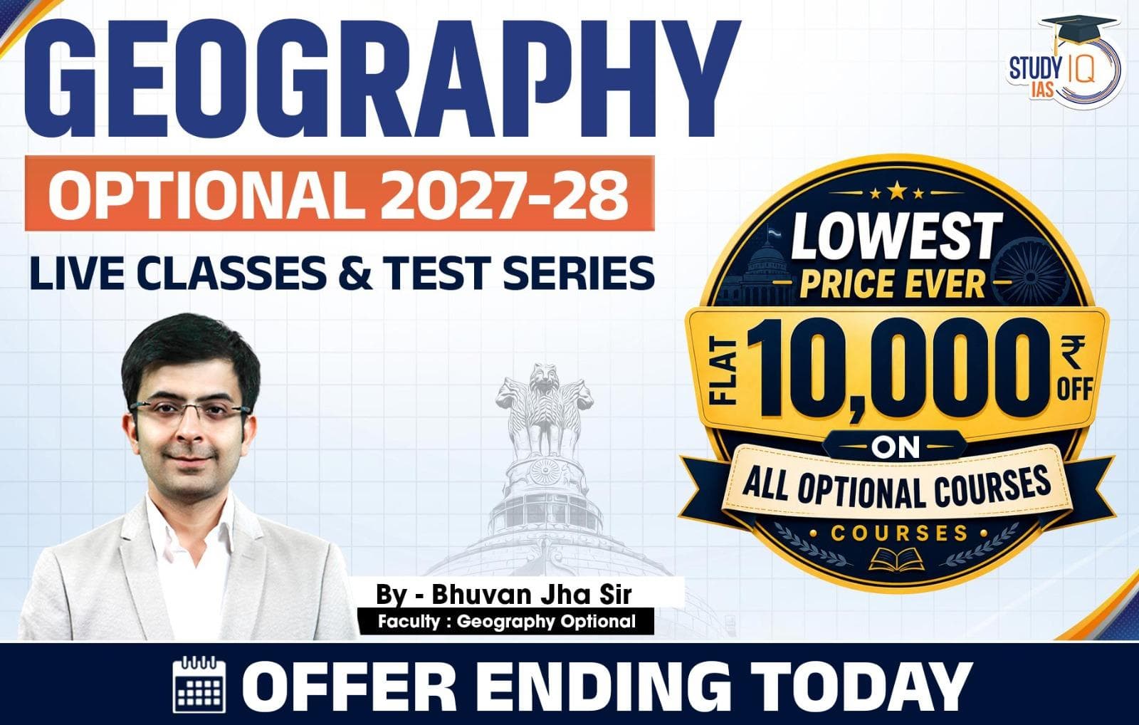 UPSC IAS (Mains) Geography Optional Live 2027-28 (Comprehensive) July Batch By Bhuvan Jha (Standard)