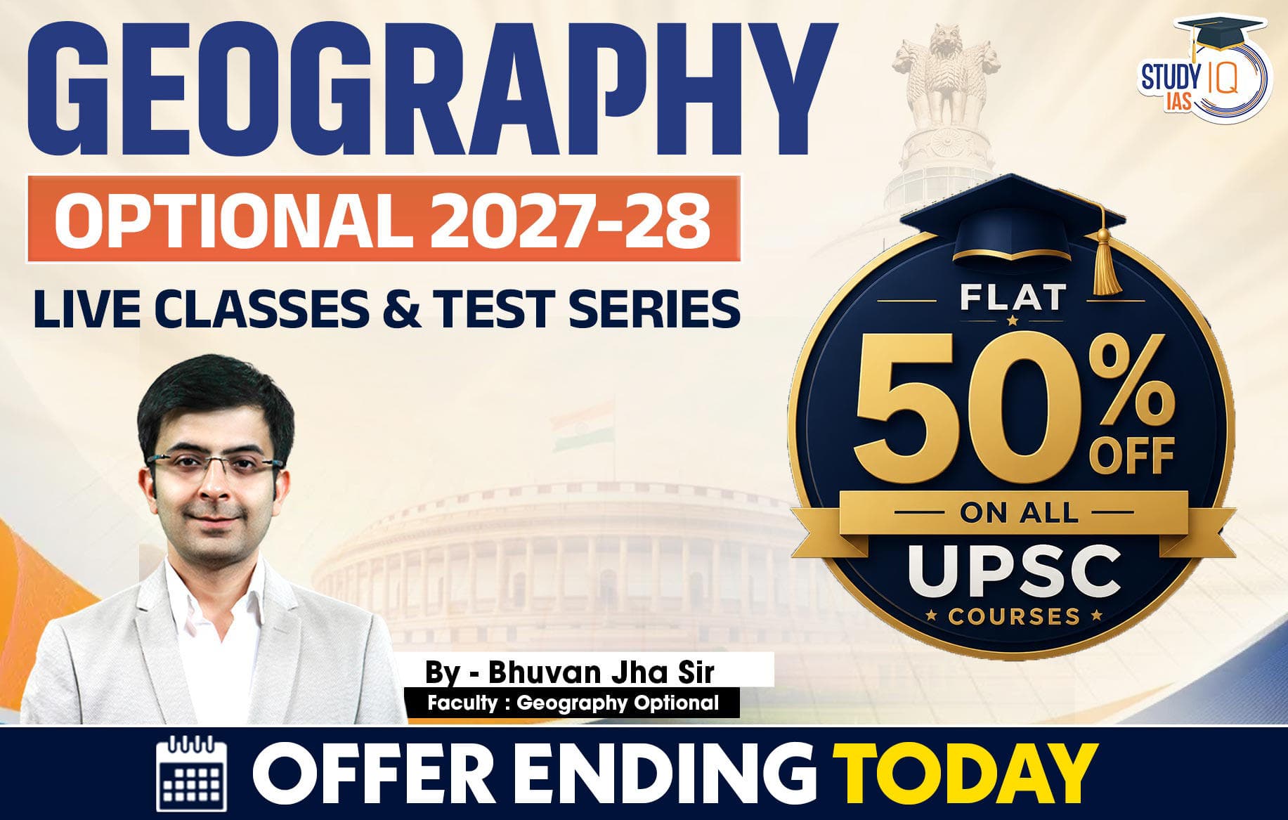 UPSC IAS (Mains) Geography Optional Live 2027-28 (Comprehensive) July Batch By Bhuvan Jha (Elite)
