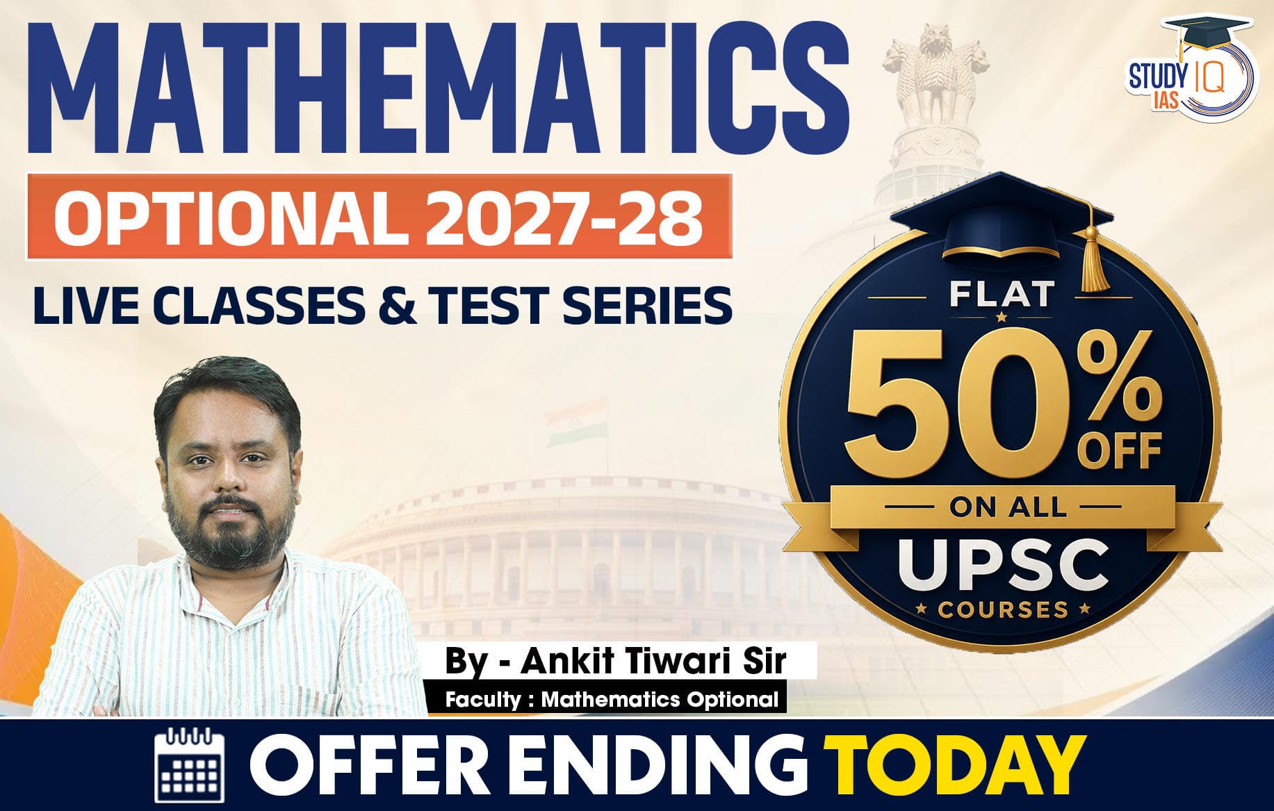 UPSC IAS (Mains) Mathematics Optional Live 2027-28 (Comprehensive) July Batch By Ankit Tiwari (Elite)