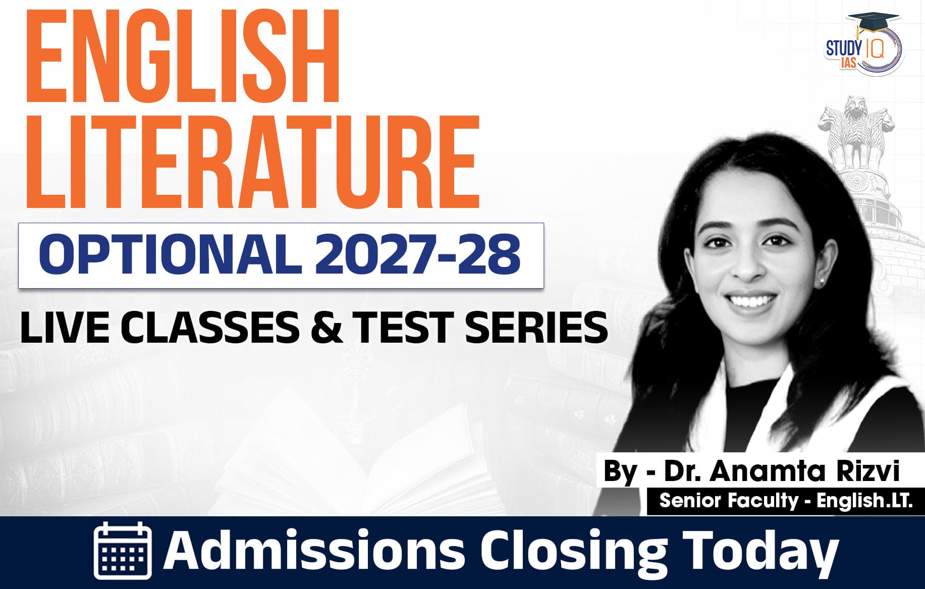 UPSC IAS (Mains) English Literature Optional Live 2027-28 (Comprehensive) August Batch By Dr. Anamta Rizvi