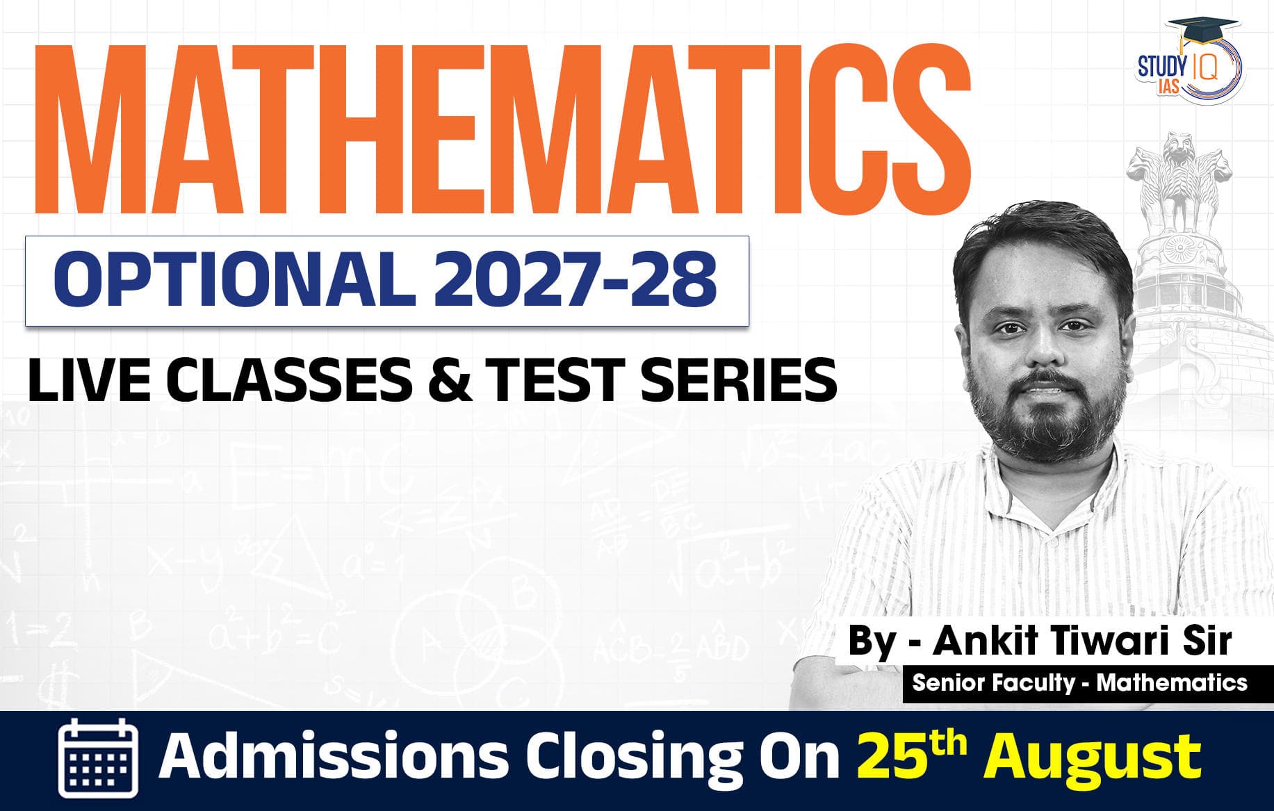 UPSC IAS (Mains) Mathematics Optional Live 2027-28 (Comprehensive) August Batch By Ankit Tiwari
