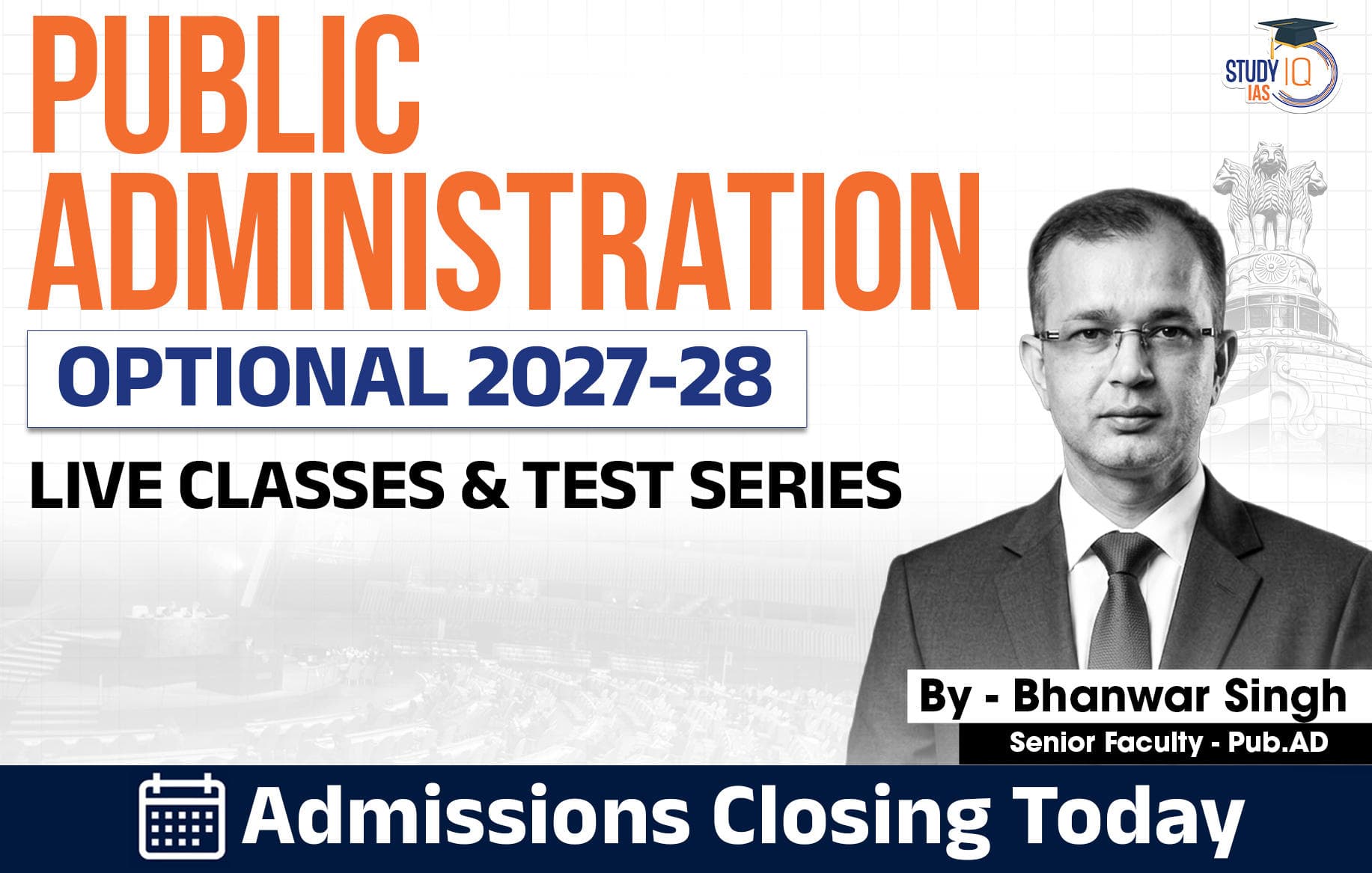 UPSC IAS (Mains) Public Administration Optional Live 2027-28 (Comprehensive) August Batch By Bhanwar Singh