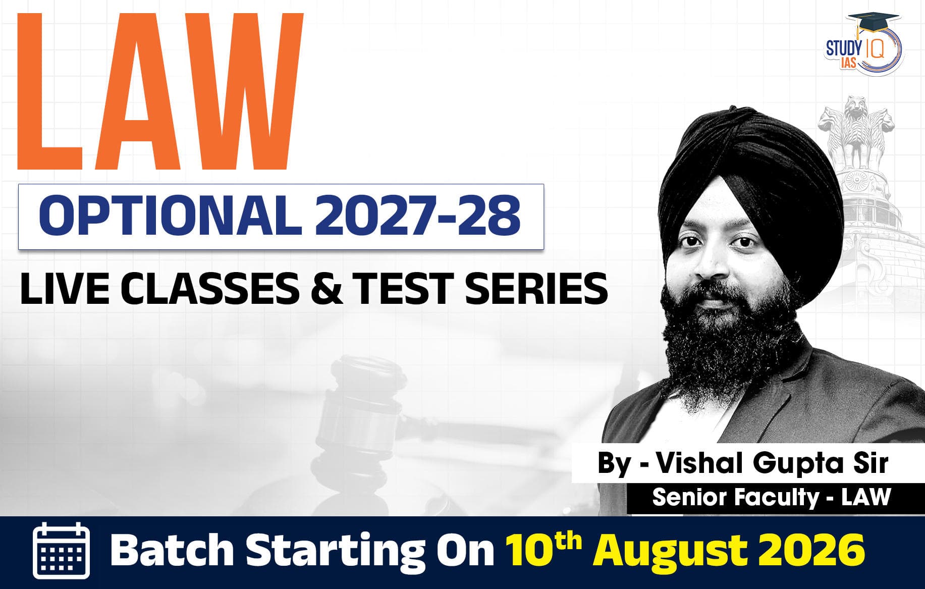 UPSC IAS (Mains) Law Optional Live 2027-28 August Batch By Vishal Gupta (Standard)