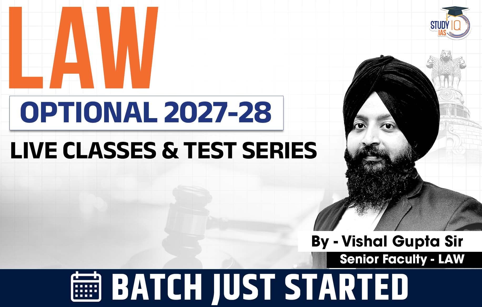 UPSC IAS (Mains) Law Optional Live 2027-28 August Batch By Vishal Gupta (Elite)