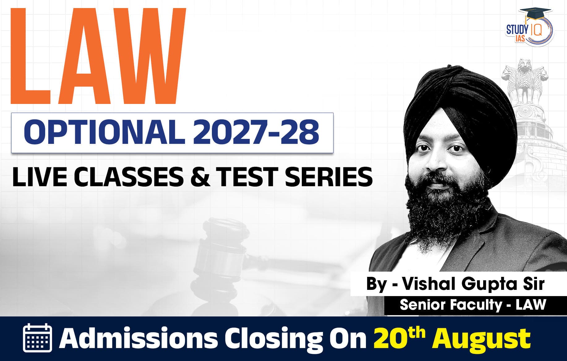 UPSC IAS (Mains) Law Optional Live 2027-28 August Batch By Vishal Gupta