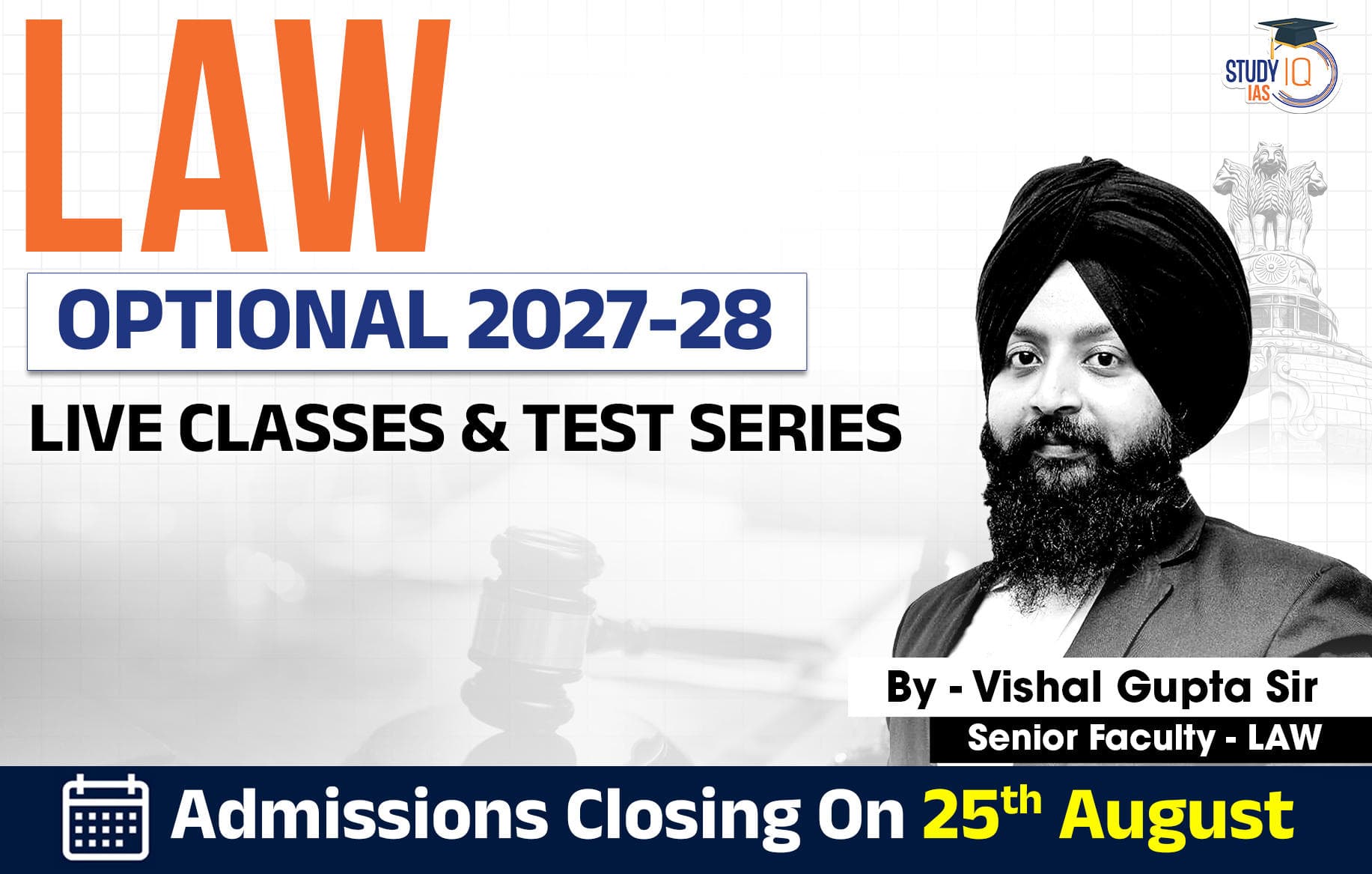 UPSC IAS (Mains) Law Optional Live 2027-28 August Batch By Vishal Gupta