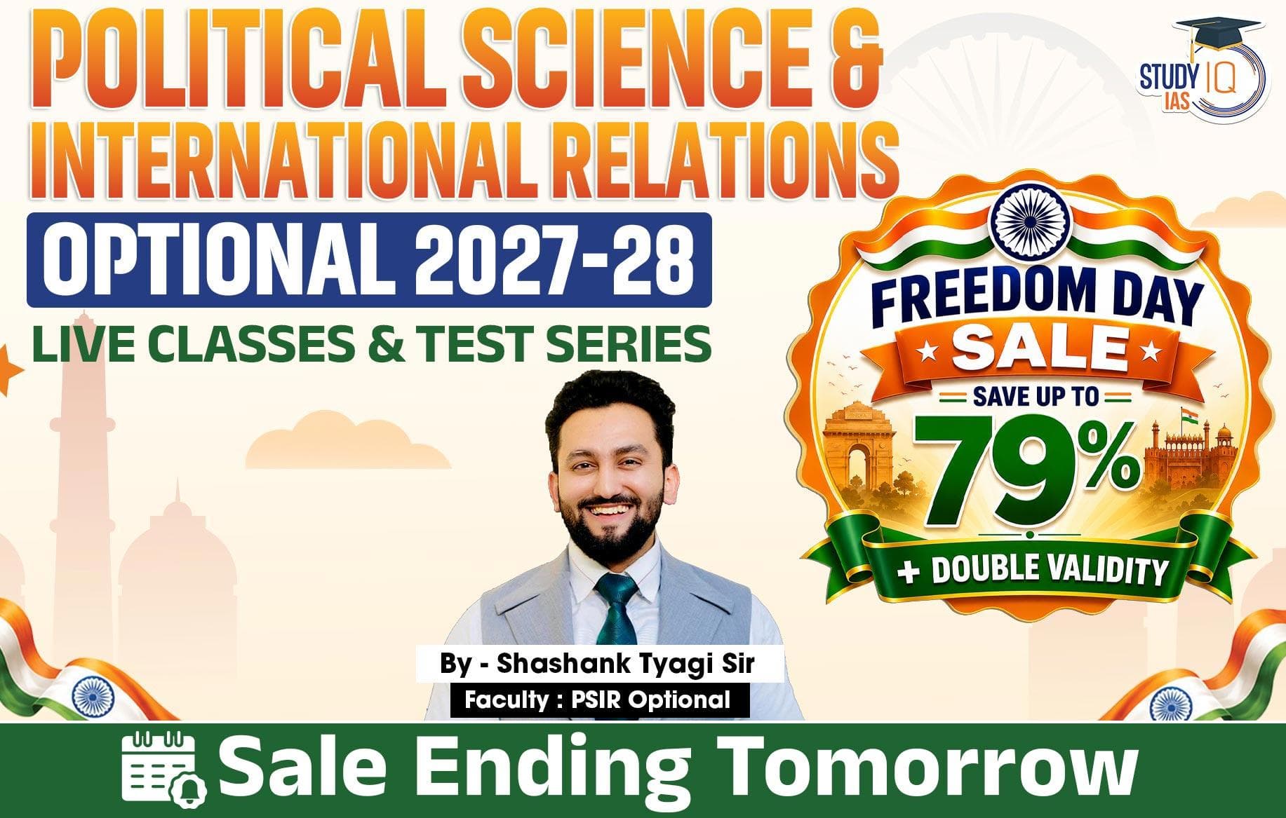 UPSC IAS (Mains) PSIR Optional Live 2027-28 (Comprehensive) August Batch By Shashank Tyagi (Elite)