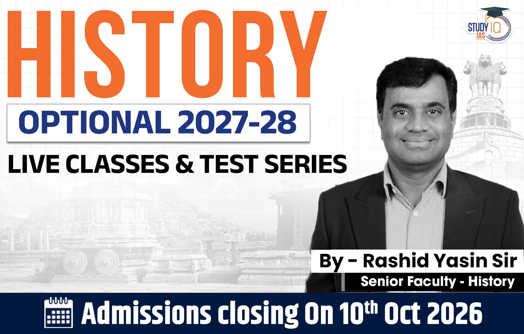 UPSC IAS (Mains) History Optional Live 2027-28 (Comprehensive) September Batch By Rashid Yasin