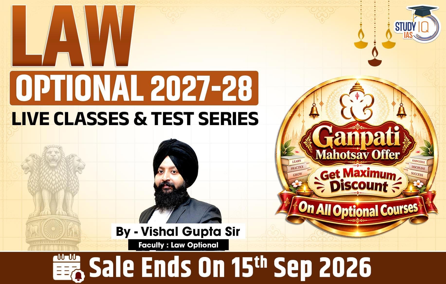 UPSC IAS (Mains) Law Optional Live 2027-28 September Batch By Vishal Gupta