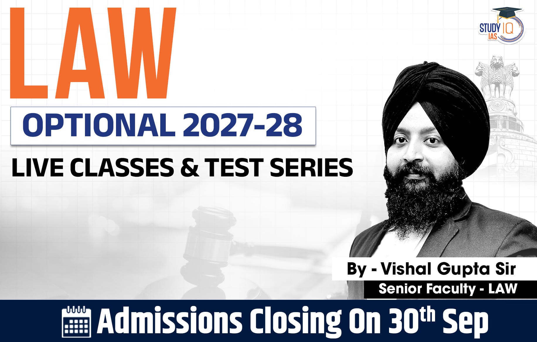 UPSC IAS (Mains) Law Optional Live 2027-28 September Batch By Vishal Gupta