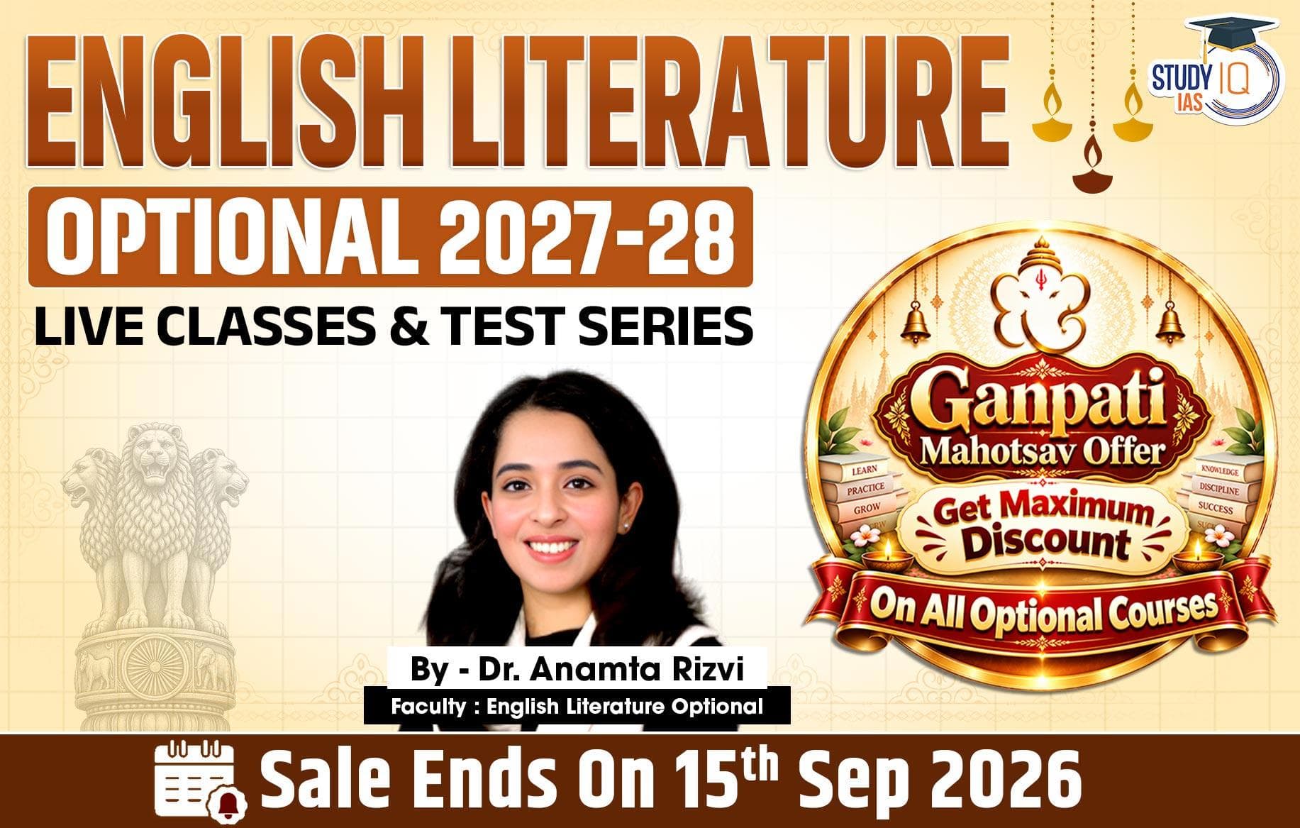UPSC IAS (Mains) English Literature Optional Live 2027-28 (Comprehensive) September Batch By Dr. Anamta Rizvi