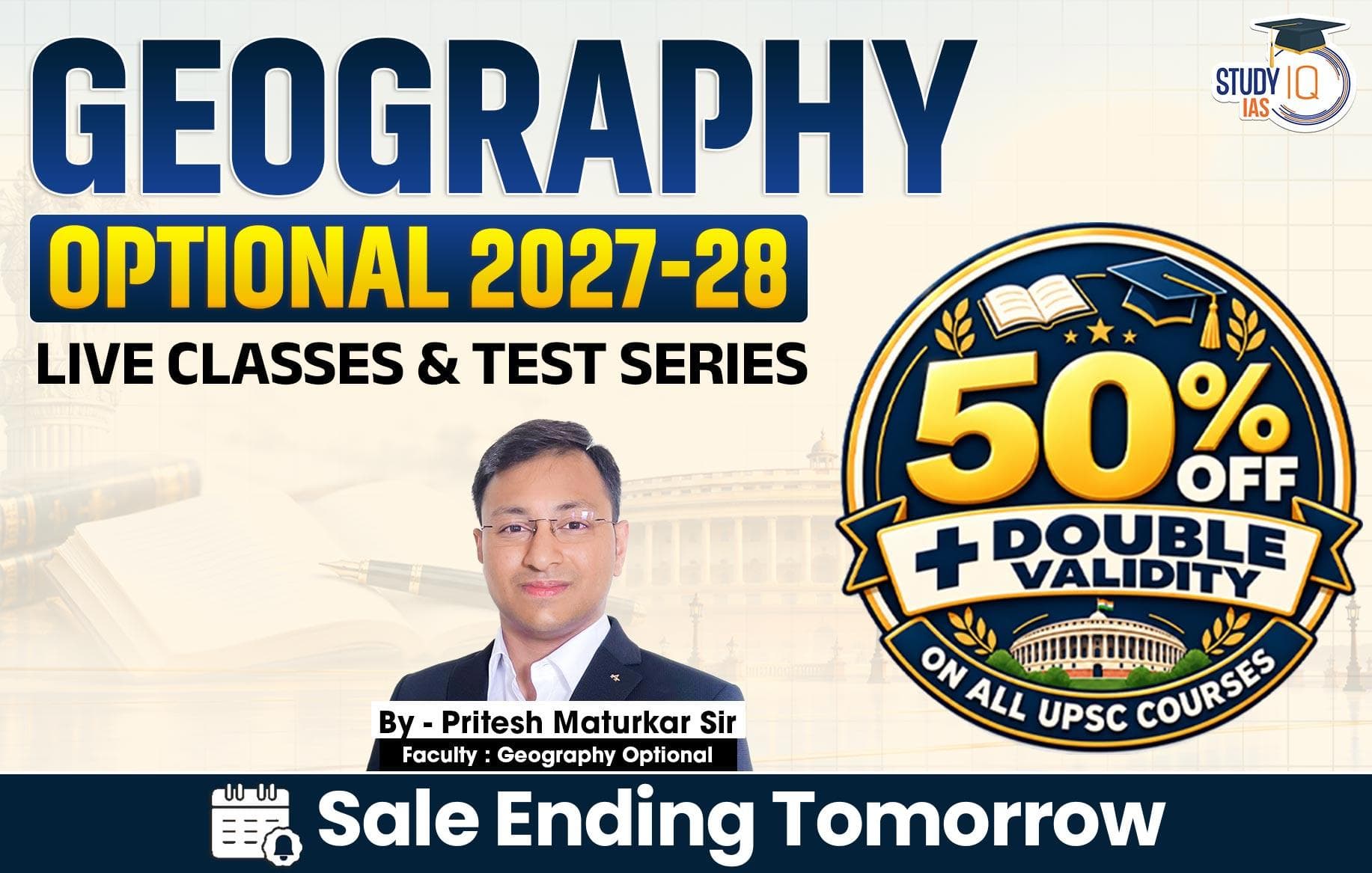 UPSC IAS (Mains) Geography Optional Live 2027-28 (Comprehensive) September Batch By Pritesh Maturkar (Standard)