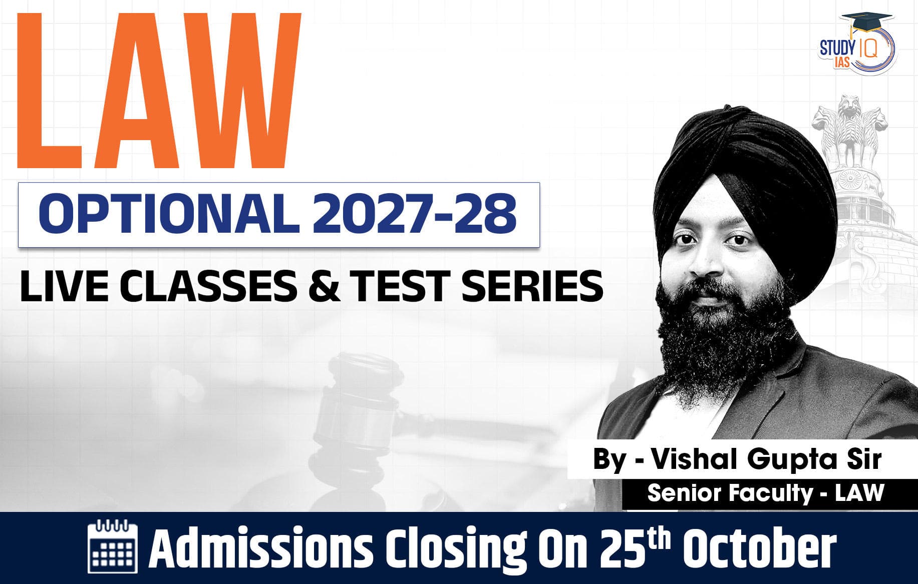 UPSC IAS (Mains) Law Optional Live 2027-28 October Batch By Vishal Gupta