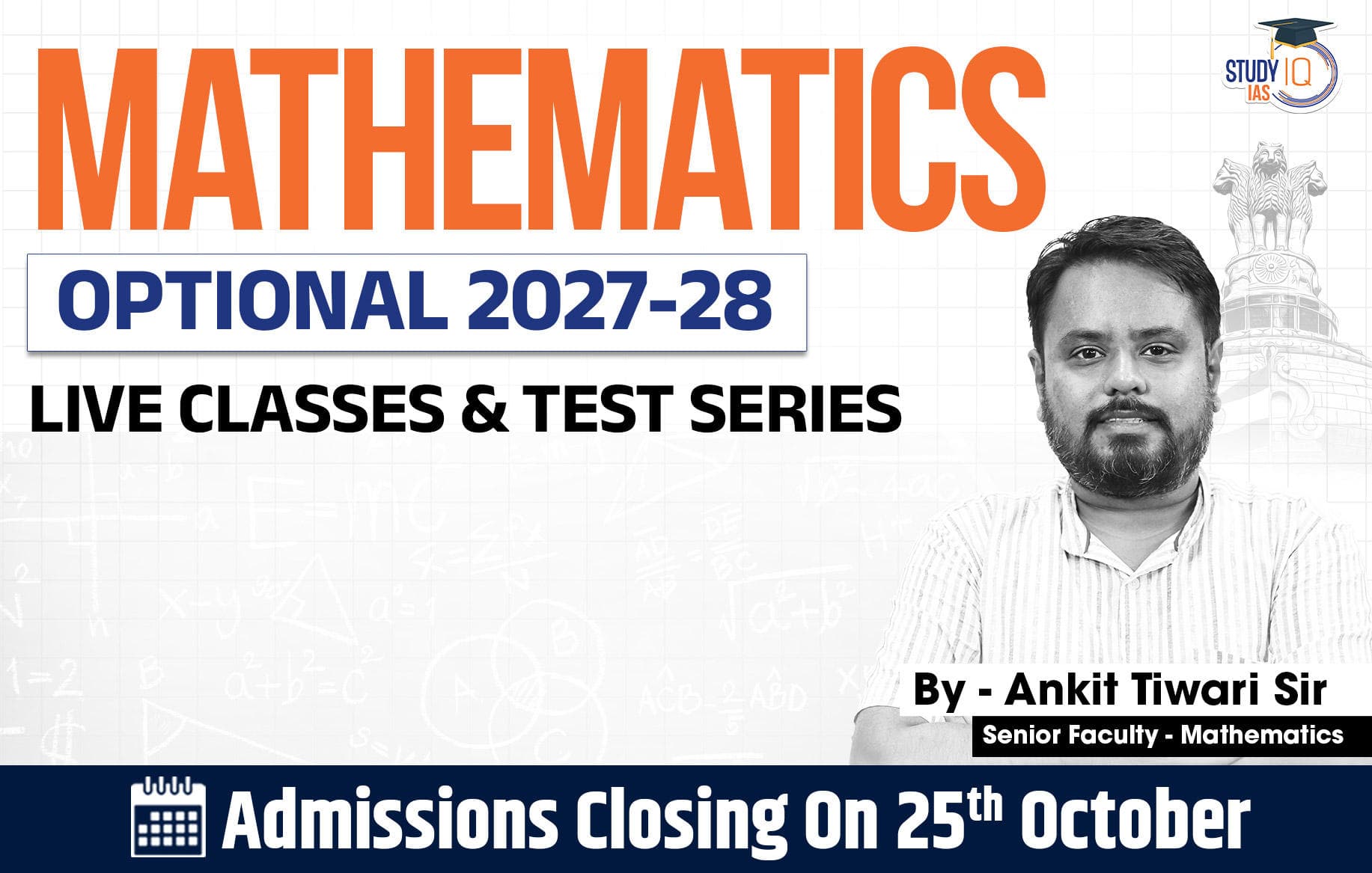 UPSC IAS (Mains) Mathematics Optional Live 2027-28 (Comprehensive) October Batch By Ankit Tiwari