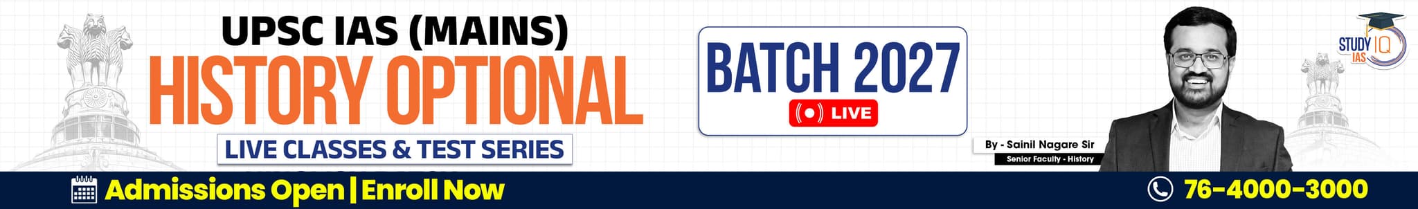 UPSC IAS (Mains) History Optional Live 2027-28 (Comprehensive) July Batch By Sainil Nagare